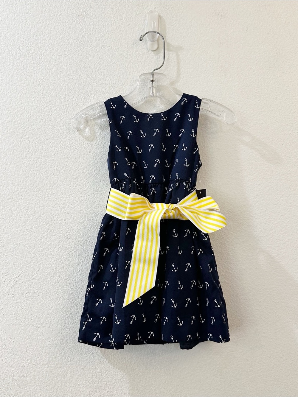 Ralph Lauren Baby Navy Anchor Print Twill Dress Size 12M